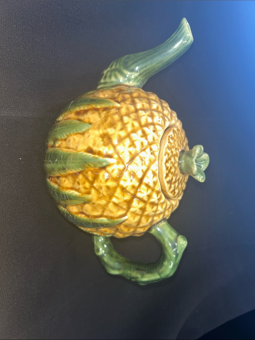 Ceramic Pineapple Decorative Teapot - Green and Yellow
